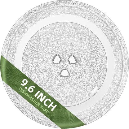 Smallest 9.6 Inch Microwave Plate Replacement Compatible with Panasonic Microwave Glass Plate F06016D00XN, 9.6" Microwave Plate Replacement for Nostalgia 0.7 Cu.Ft. 700W Small Retro Microwaves