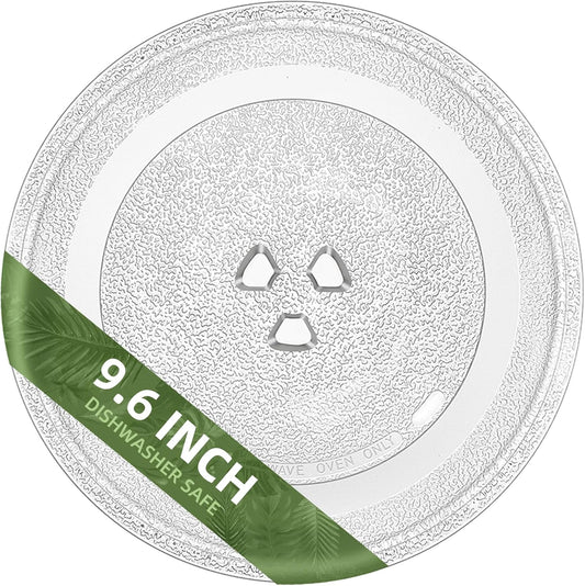 Smallest 9.6 Inch Microwave Plate Replacement Compatible with Panasonic Microwave Glass Plate F06016D00XN, 9.6" Microwave Plate Replacement for Nostalgia 0.7 Cu.Ft. 700W Small Retro Microwaves