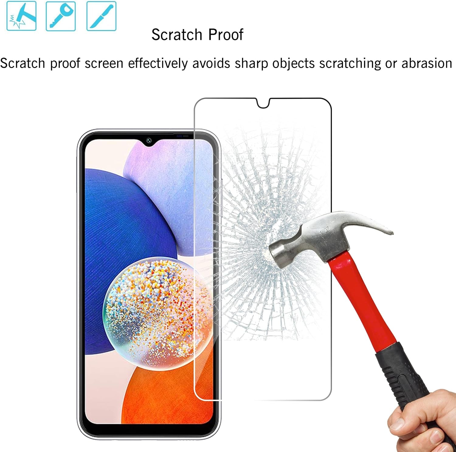 Screen Protector for Galaxy A14 5G/A13 5G/A12 4G 5G/A12 Nacho/A32 5G/A42/A02/A02S/A03/A03S/A03Core/M12 [0.33Mm] Tempered Glass 3Pack Ultra Clear Anti-Scratch Case Friendly…