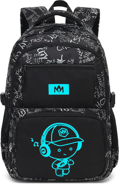 Kids Backpack Boys Camo Bookbag Teens Elementary School Bag Daypack Travel Back Pack Middle School (Grey Letter)