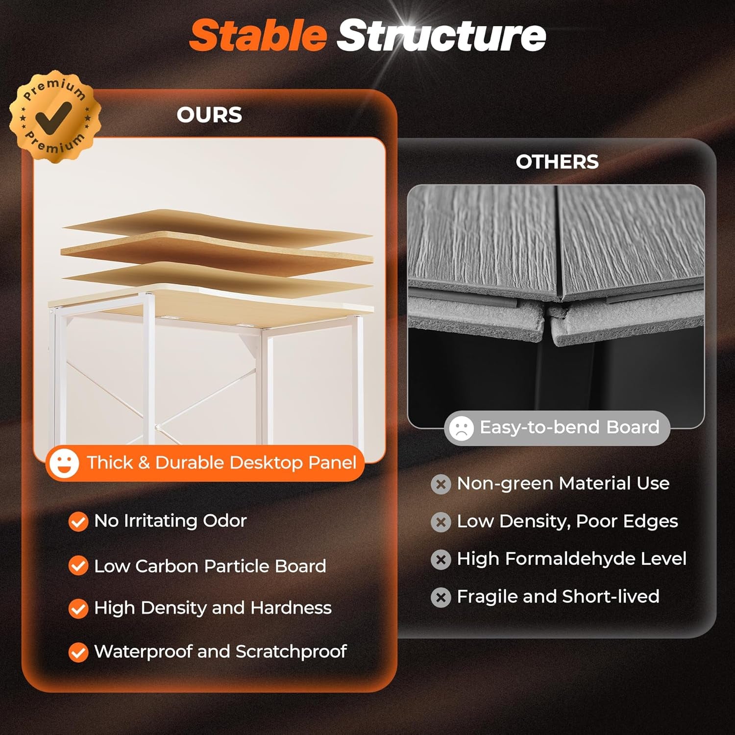 Compact Folding Desk for Small Spaces - 31.5 Inch Oak Computer Table for Home Office, Study, Bedroom, and Dorm Use - Space-Saving Design with Easy Fold Feature