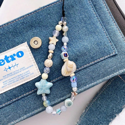 Beaded Camera Wrist Strap Cute Digital Camera Charm Lanyard Phone Charms Strap Beaded Camera Chain for Phone Bag Keychain