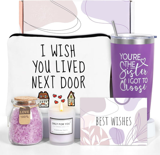 Best Friend Birthday Gifts for Women - Unique Spa Basket Friendship Gifts for Women, Sister, Bestie, BFF (Purple)