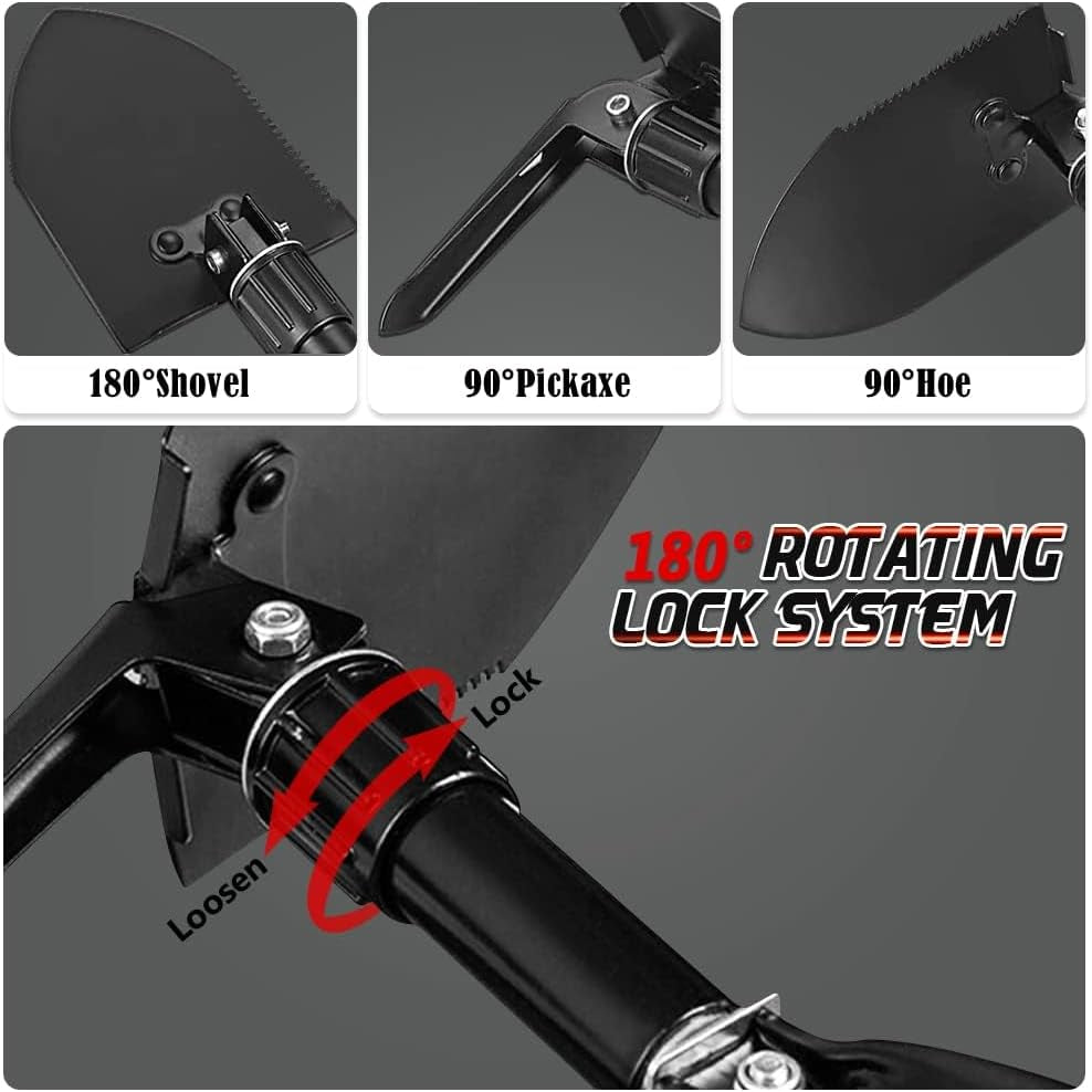 Digging Shovel, 15.35'' Lightweight Camping Shovel Portable High Carbon Steel Folding Mini Trowels for Outdoor Camping Backpacking Hiking Car Emergency Home Garden