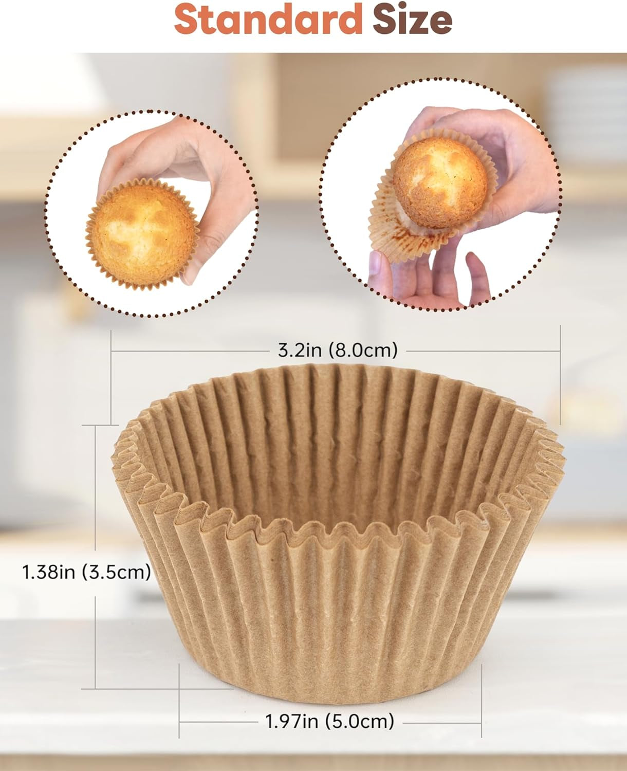 Non-Stick 200Pcs Standard Cupcake Liners and 100Pcs Jumbo Cupcake Liners