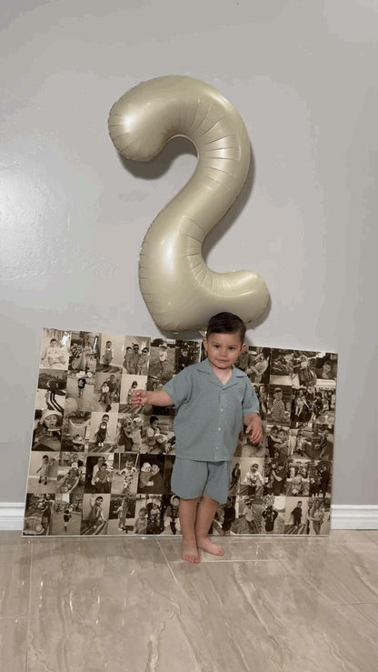 1 Balloon - Cream Birthday Number Balloons, 40 Inch Large Foil Balloons for Men Women Boys Girls Cream Themed Birthday Decorations