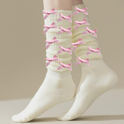 30Pcs Bow Charms for Socks Mini Ribbon Bow Junk Socks Charms Brooch Pins Girly Y2K Decorative Pins for Shoes Shirts Hats Socks Gloves Crafts Coquette Safety Pins Accessories Bulk (Pink)