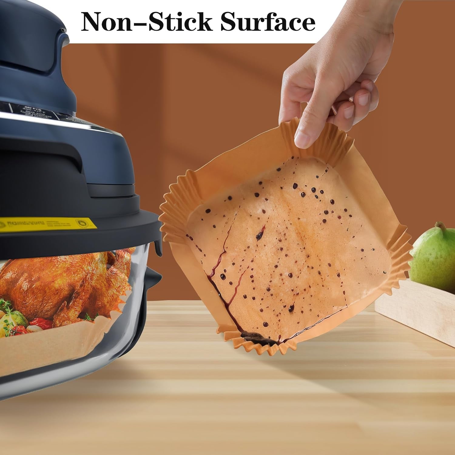 Air Fryer Liners Disposable for Ninja Crispi, 260 PCS Parchment Paper for Ninja Crispi 4-In-1 Portable Glass Air Fryer Cooking System, Non-Stick Airfryer Parchment Paper Liners for Ninja Crispy ﻿