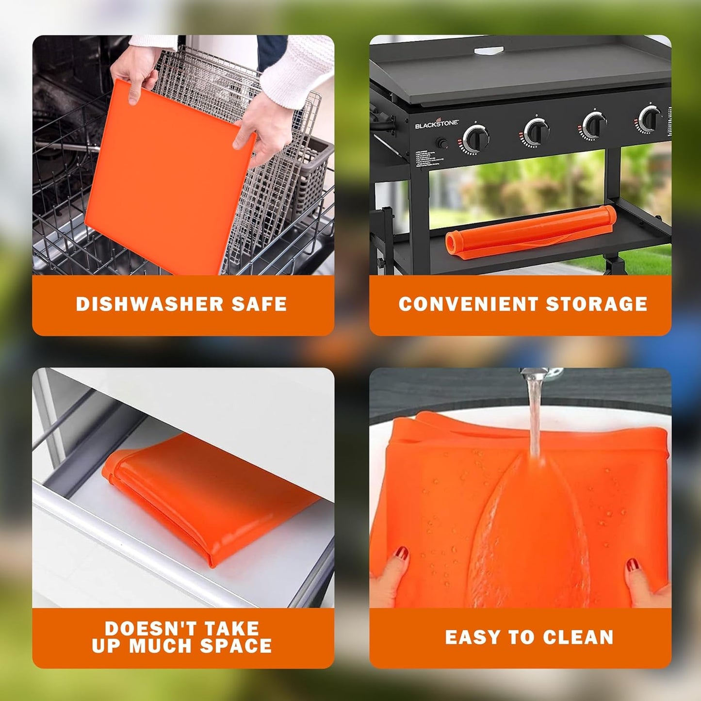 Silicone Griddle Mat for Blackstone 17 Inch Griddle, Reusableheavy Duty Food Grade Silicone Mat, Protects from Rodents, and Rust, Keeps It Clean to Prevent