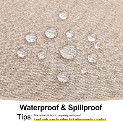 Rectangle Table Cloth Linen Textured, Waterproof Spillproof Anti-Wrinkle Burlap Tablecloth, Washable Decorative Fabric Table Cover for Dining, Party, Banquet, 52 X 70 Inch, Linen