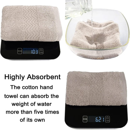 100% Cotton Hand Towels for Bathroom, Ultra Soft and Highly Absorbent Face Towels 2-Pack, 13 X 28 Inch (Khaki)