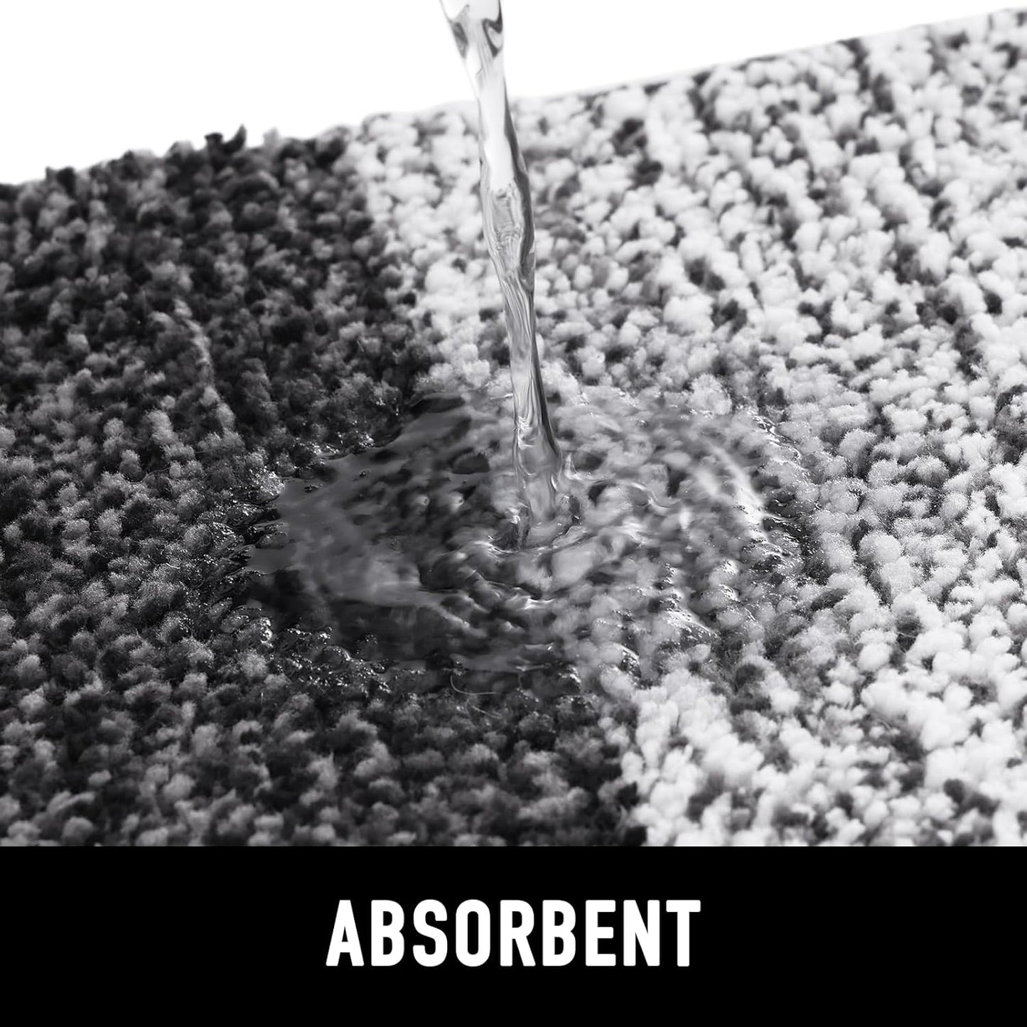 Dog Door Mat for Muddy Paws 2 Piece Set, Chenille (Grey 30X20) and Striped Design (Grey 30X20) Doormat for Front Indoor Entrance