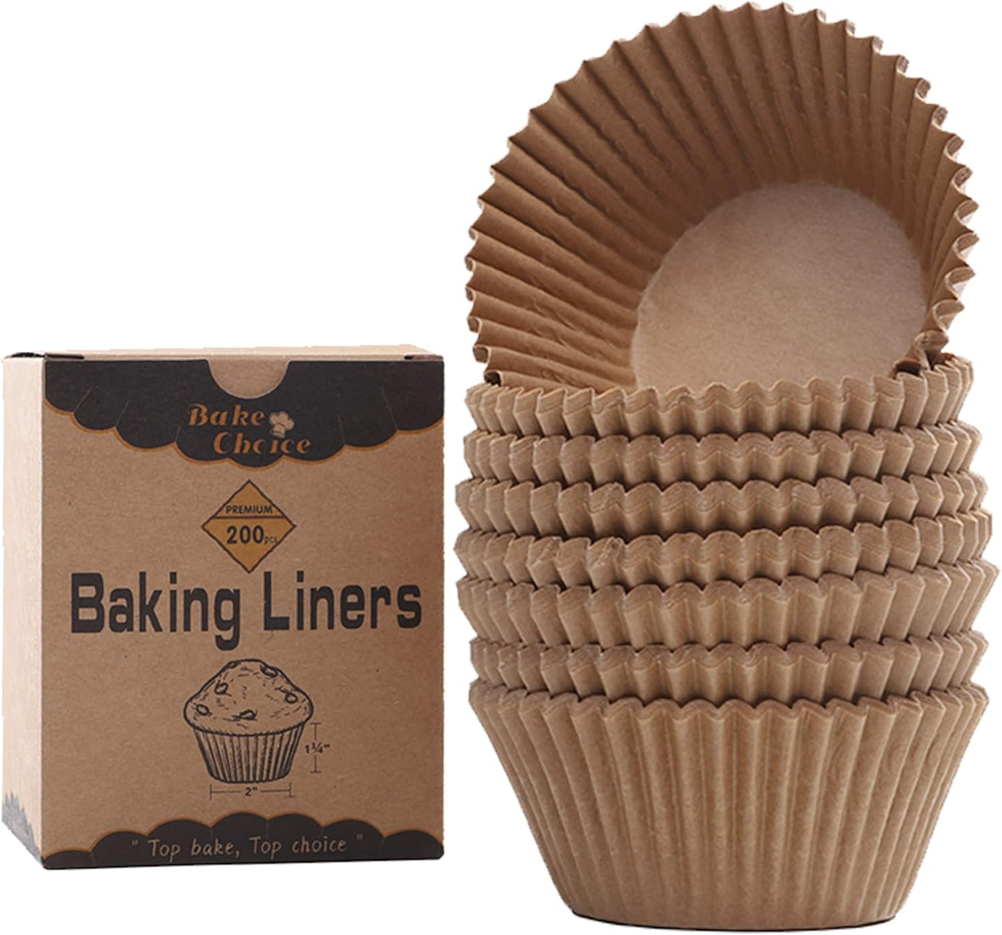 Non-Stick 200Pcs Standard Cupcake Liners and  Non-Stick 400Pcs Mini Cupcake Liners