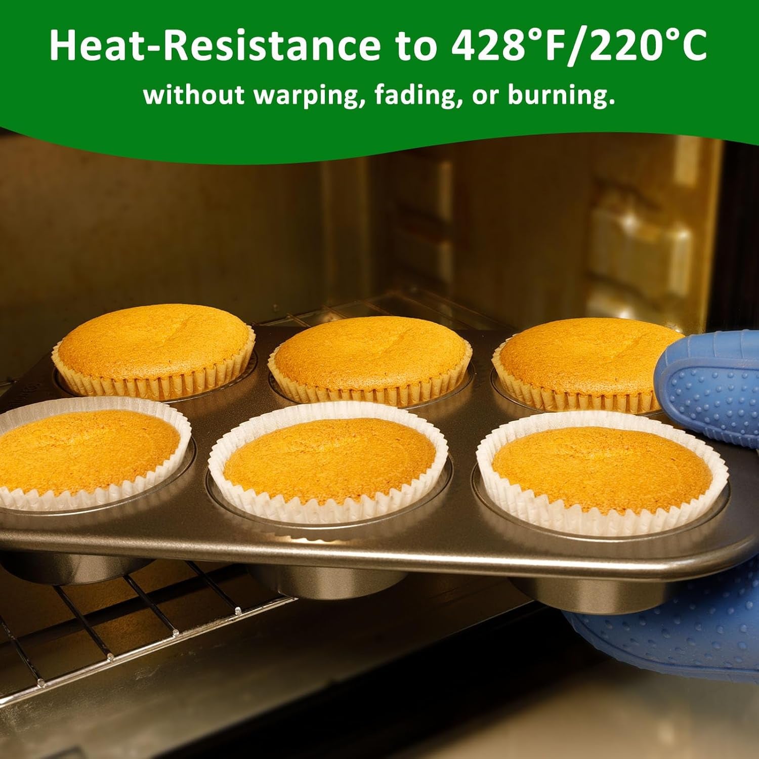 Parchment 200Pcs Jumbo Muffin Liners for Baking - Natural Paper Large Cupcake Liners for Jumbo Muffin Pan, Balanced Non-Stick/Excellent Grease-Proof, No Smell, Food Grade (Natural)