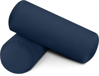 Bolster Pillows Insert (Pack of 2, Navy) - 6 X 16 Inches Bed and Couch Pillows - Indoor Decorative Pillows