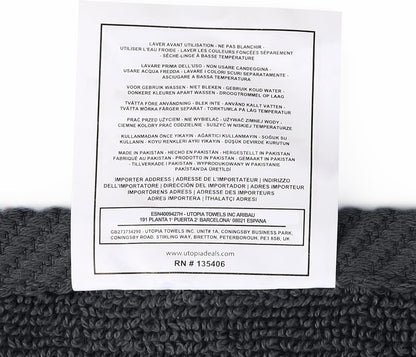 12 Pack Premium Wash Cloths Set, 12 by 12 Inches, 100% Cotton Ring Spun, Highly Absorbent and Soft Feel Washcloths for Bathroom, Spa, Gym, and Face, Grey