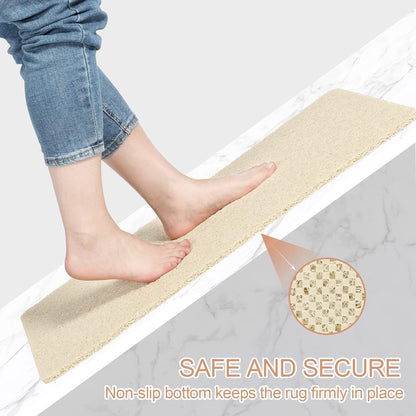 Bathtub Mat Non Slip, Bath Mat for Tub, Shower Mats for inside Shower, 17X24 Inch, PVC Loofah Bathroom Mats for Wet Areas, Quick Drying, Beige