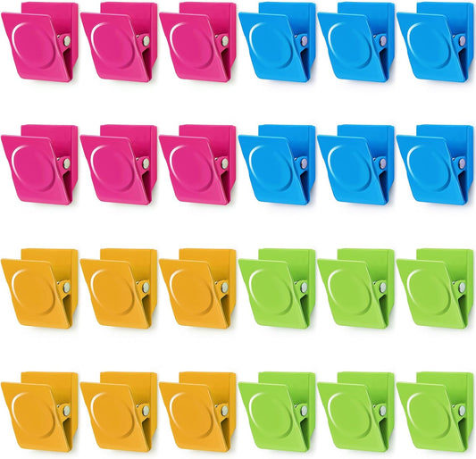 24-Piece Heavy-Duty Magnetic Clip Set for Photos and Displays, Assorted Colors, Ideal for Home, Office, and Classroom Use