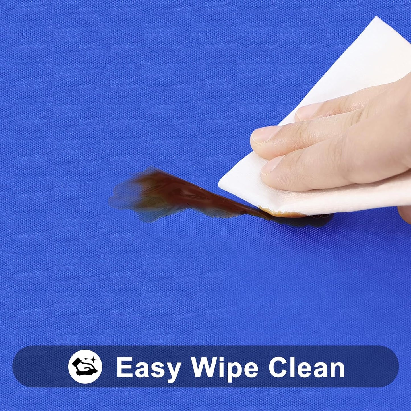 Elastic Fitted Vinyl Tablecloth with Flannel Backing for 6Ft Folding Tables, Waterproof and Wipeable, Ideal for Indoor and Outdoor Use (Blue, 30" x 72")