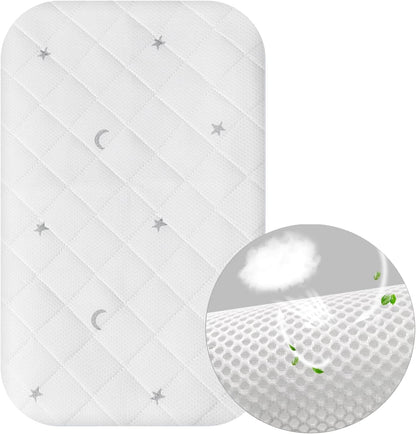 Waterproof Bassinet Mattress Protector Compatible with AMKE 3 in 1 Bassinets(35" X 20"), Foalom, YADAQE, Bellababy, Milliard and Tcbunny Bassinet, Breathable and Noiseless