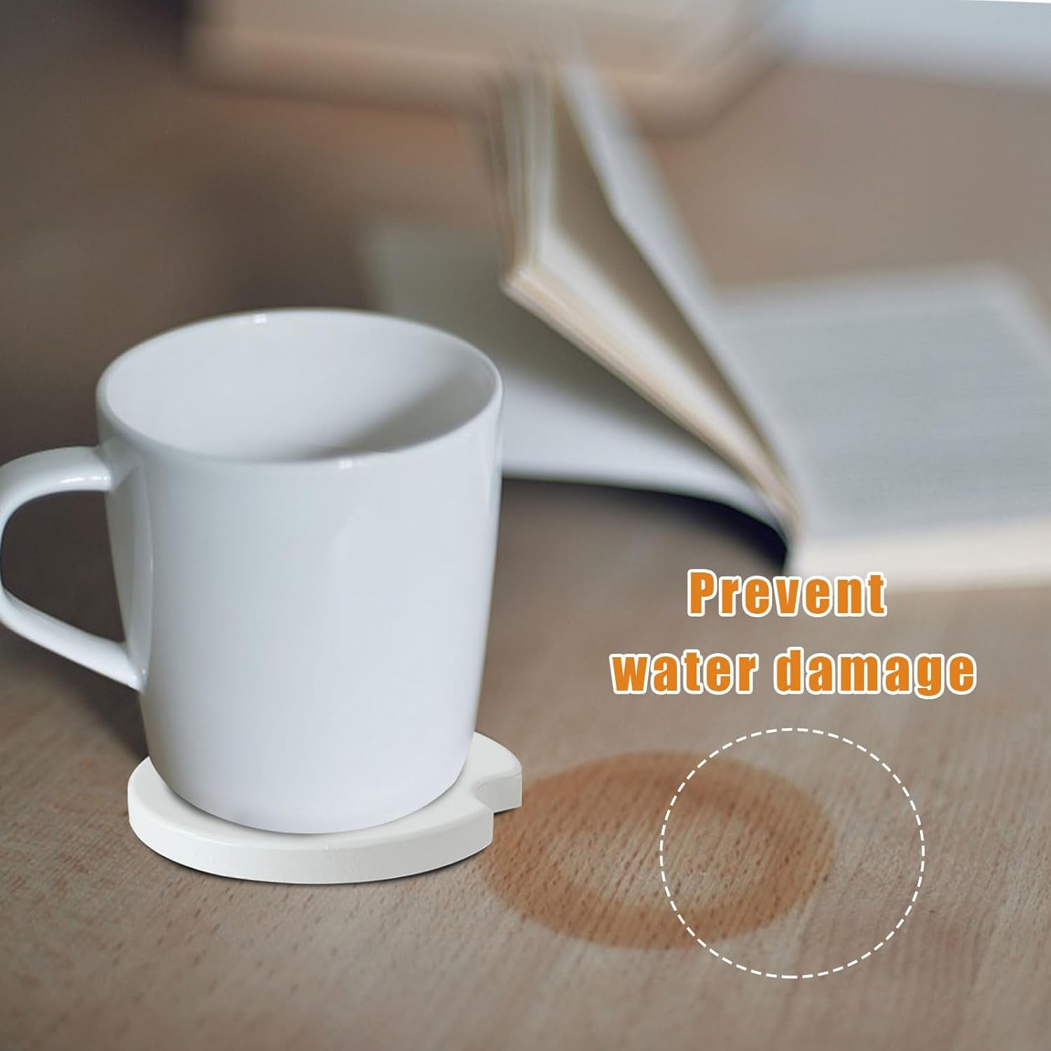 Ceramic Sublimation Blanks Car Coasters for Car Cup with Finger Notch for Easy Removal Ceramic Car Cupholder Auto Cupholder Keep Vehicle from Cold Drink Sweat Stain Spill (12)