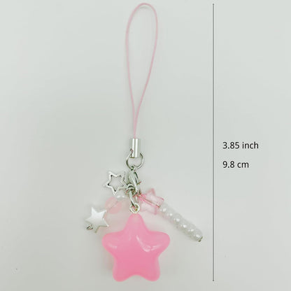 Star Phone Charm Cute Star Beaded Camera Charm Y2K Aesthetic Cell Phone Charms Camera Wrist Strap Chain Lanyard Accessories for Phone Bag Keychain Camera Pendants Decor