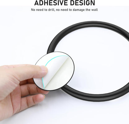 Adhesive Towel Holder for Bathroom Wall Matte Black Hand Towel Ring Stainless Steel Towel Hanger for Bathroom, Kitchen