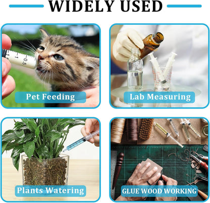 35 Pack 3Ml Plastic Syringe without Needle, Catheter Tip Individually Sealed for Liquid, Sterile - Syringes Tools for Feeding Pets, Measuring, Scientific Labs, Oil or Glue Applicatorc