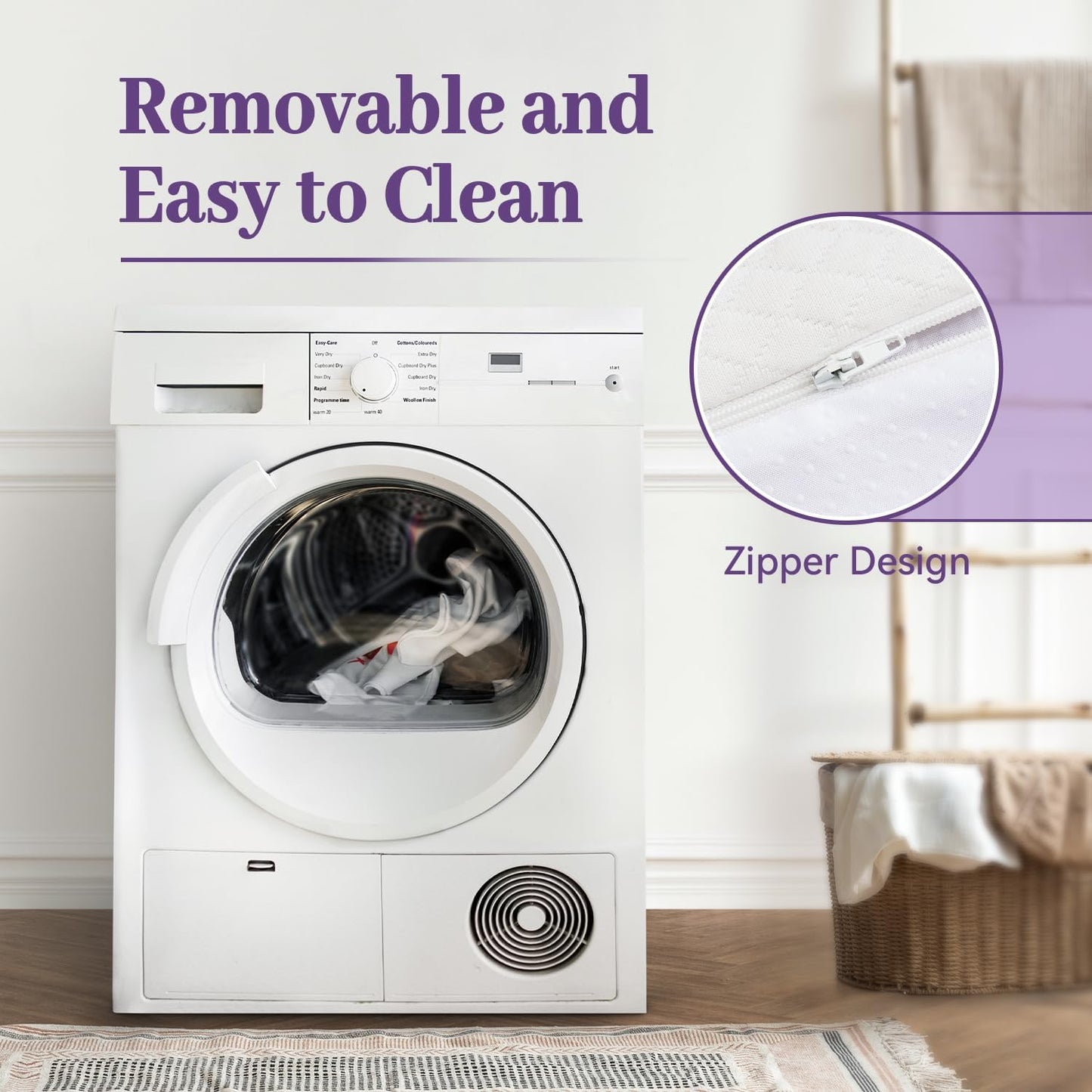 3 Inch Gel Memory Foam Mattress Topper Full Size, Ventilated High Density Pad for Back Pain, Bed Topper with Removable Soft Cover, Certipur-Us Certified