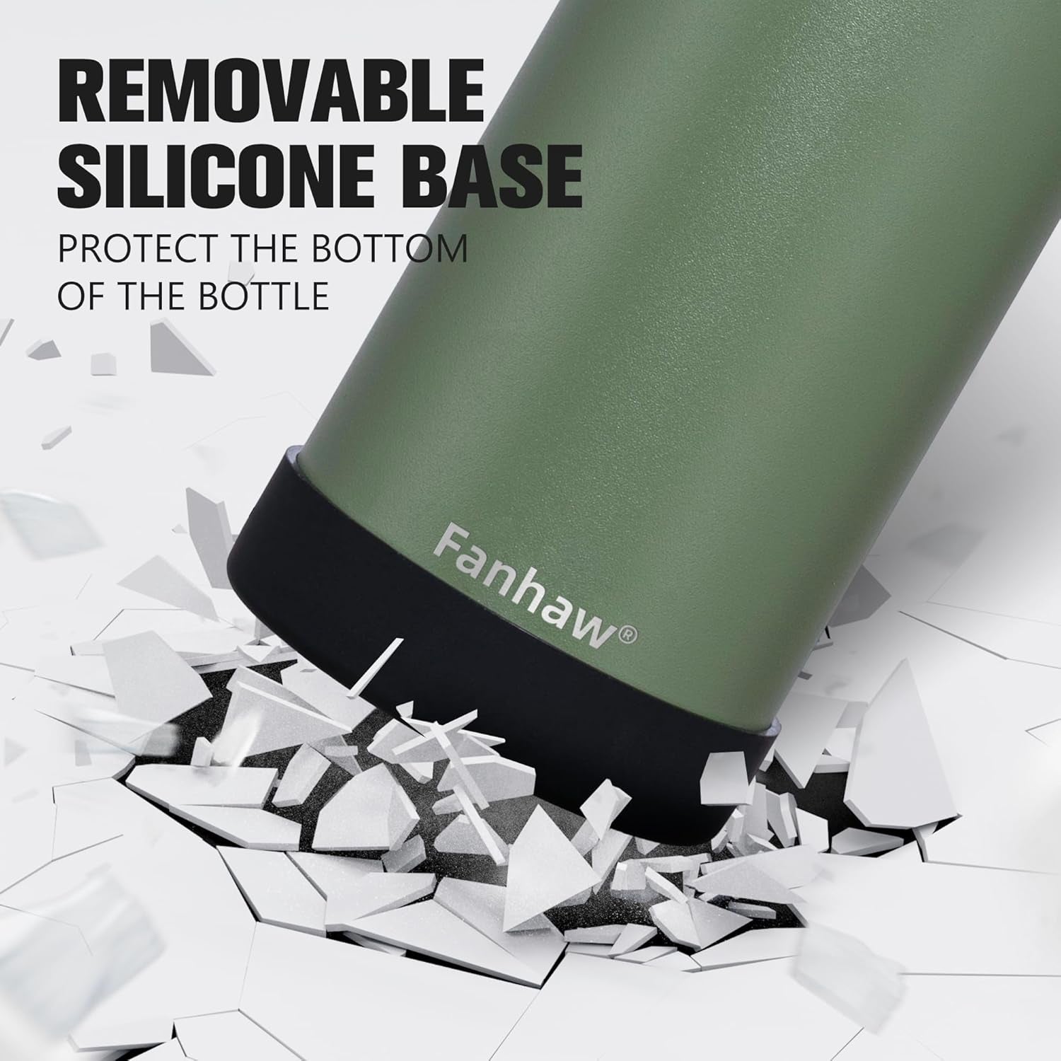 32 Oz Insulated Water Bottle – Portable Stainless Steel Flask with 3 Lids (Straw, Spout, Carabiner) | Leakproof, for Gym, Hiking, Work, Travel & Everyday Use (Olive Green)