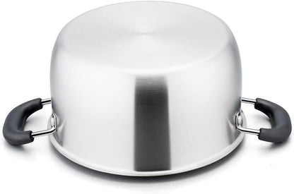 Stockpot with Lid, Stainless Steel Cooking Stock Pot for Soup, Heat-Proof Double Handles with Visible Lid, Dishwasher Safe & Healthy, 4 Qt