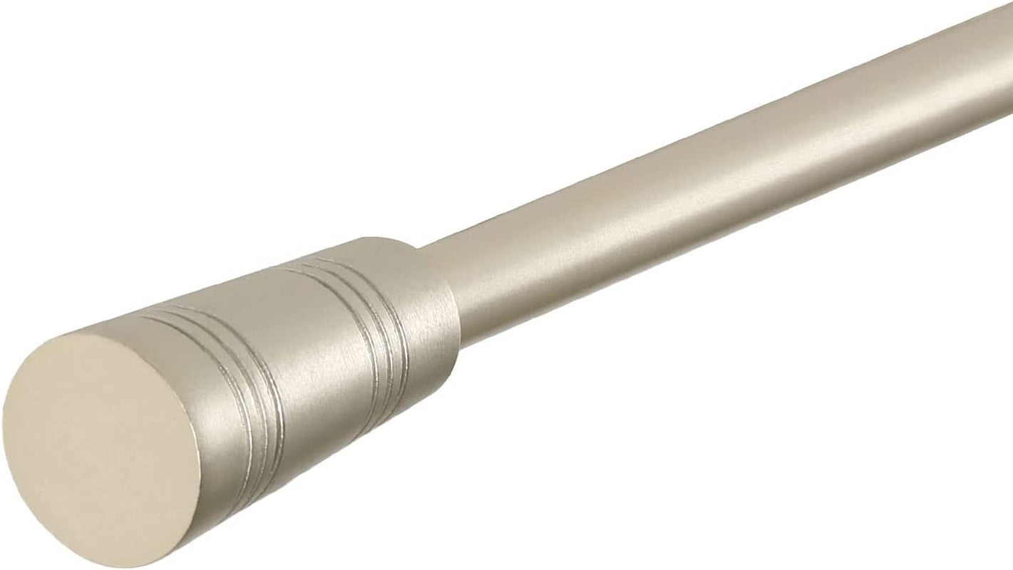 Window Curtain Rods for Windows 30 to 48 Inches Splicing Adjustable 3/4 Inch Diameter Single Window Curtain Rod Set with Cylindrical Finials, Nickel