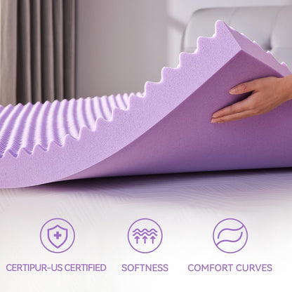 2 Inch Egg Crate Memory Foam Mattress Topper Twin XL, Twin Extra Long Mattress Pads for College Dorm Single Bed, Pressure Relieve Certipur-Us Certified,39X80 Inches