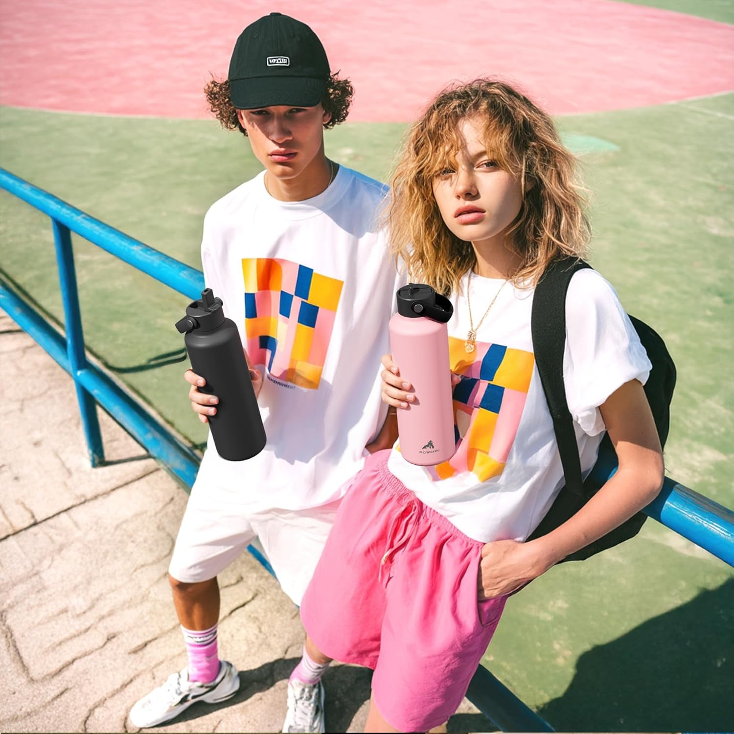 24 Oz Water Bottle Insulated for Office: Bpa-Free, Leakproof Lid with Straw, Lightweight, Flex Cap, Stainless Steel Insulated Flask for Trekking, Men, Commute, Worker, Walking, Cycling (Deepsea Blue)