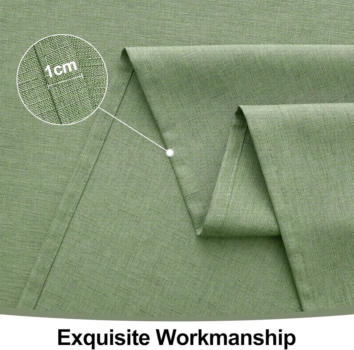 Rectangle Table Cloth Linen Textured, Waterproof Spillproof Anti-Wrinkle Burlap Tablecloth, Washable Decorative Fabric Table Cover for Dining, Party, Banquet, 52 X 70 Inch, Sage Green