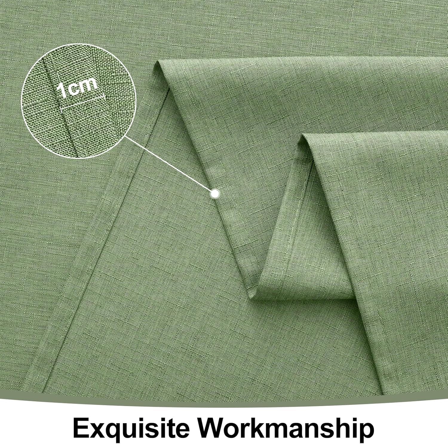 Rectangle Table Cloth Linen Textured, Waterproof Spillproof Anti-Wrinkle Burlap Tablecloth, Washable Decorative Fabric Table Cover for Dining, Party, Banquet, 52 X 70 Inch, Sage Green