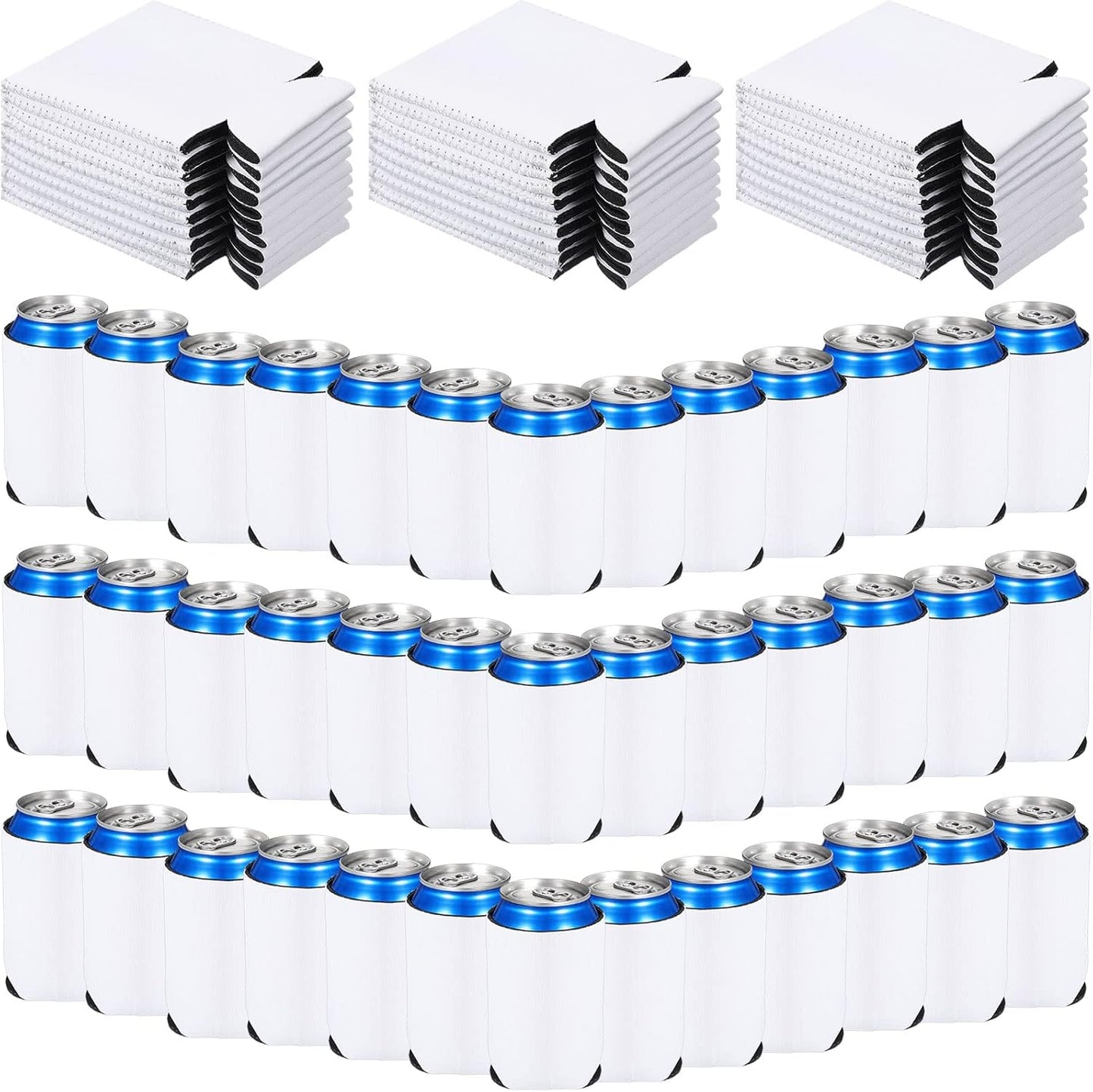 200-Count Insulated Neoprene Can Cooler Sleeves for Sublimation - Versatile Beverage Covers for Events and Celebrations