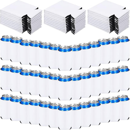 200-Count Insulated Neoprene Can Cooler Sleeves for Sublimation - Versatile Beverage Covers for Events and Celebrations