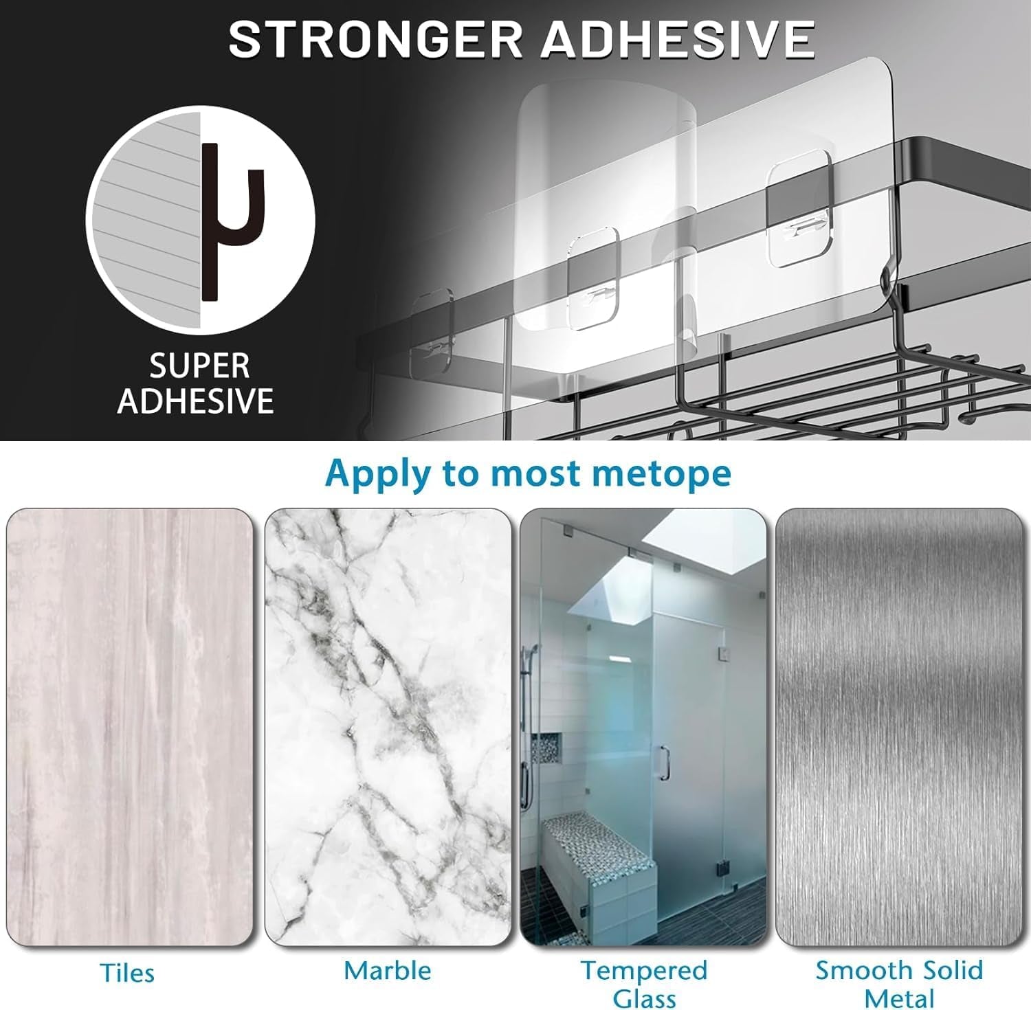 7 Pack Adhesive Shower Organizer Caddy Shelves Rack - Corner Bathroom Storage Organization, Home&Kitchen Decor inside RV Accessories, Hanging House Apartment Camper Essentials