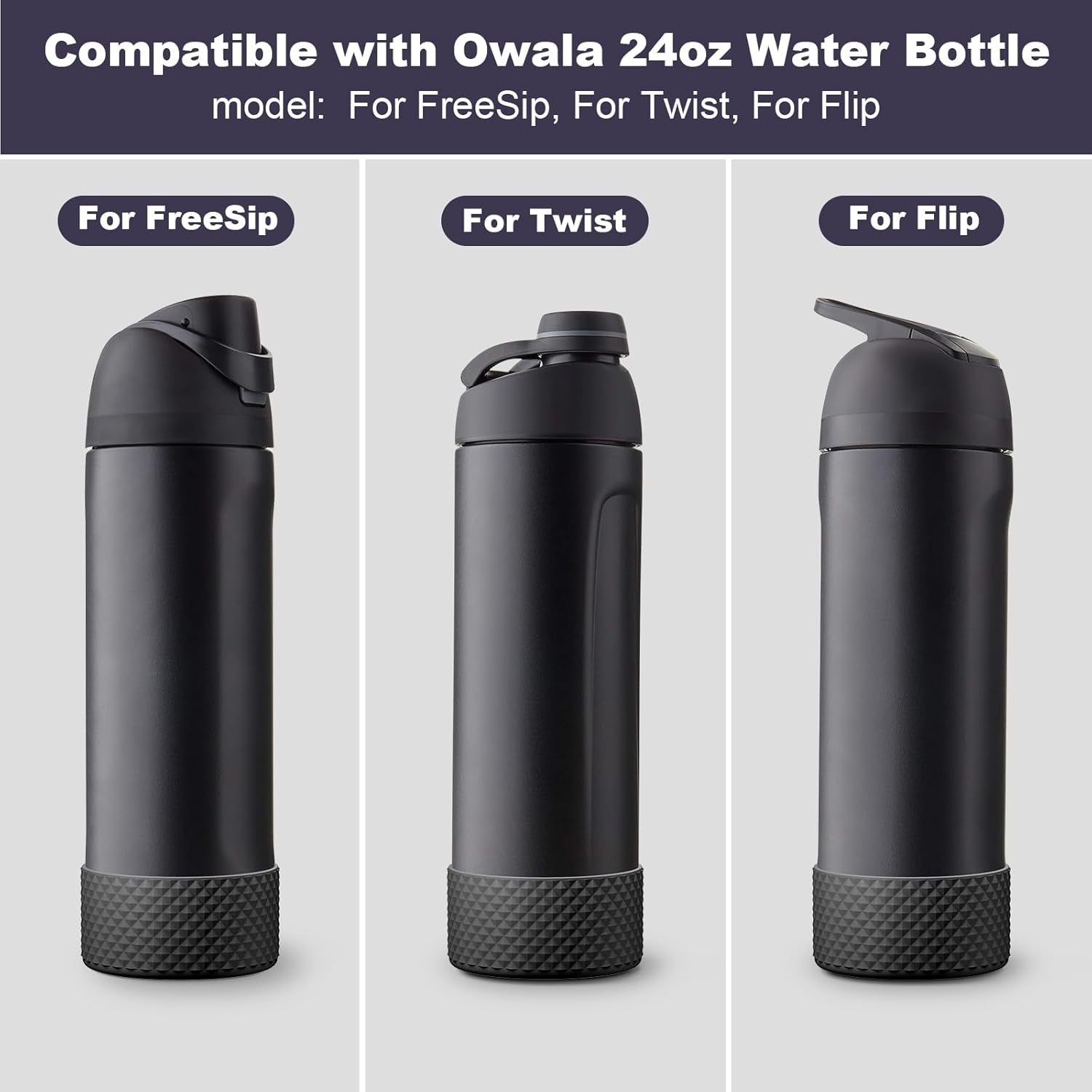 Silicone Boot for Owala Water Bottle 24 Oz 32 Oz 40 Oz, Anti-Slip Protective Sleeve for Freesip/Twist/Flip Stainless Steel Water Bottles Accessories