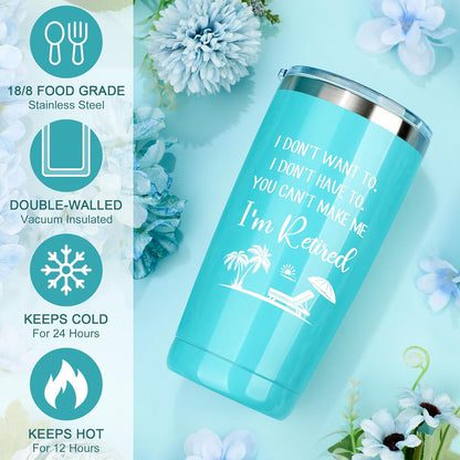 Elegant Retirement Gift Basket for Women 2025 - Thoughtful Retirement Gifts for Coworkers, Teachers, Nurses, Friends, Bosses, Moms, Grandmas, and Retirees, Featuring a 20oz Tumbler, Greeting Card, and "The Queen Has Retired" Socks