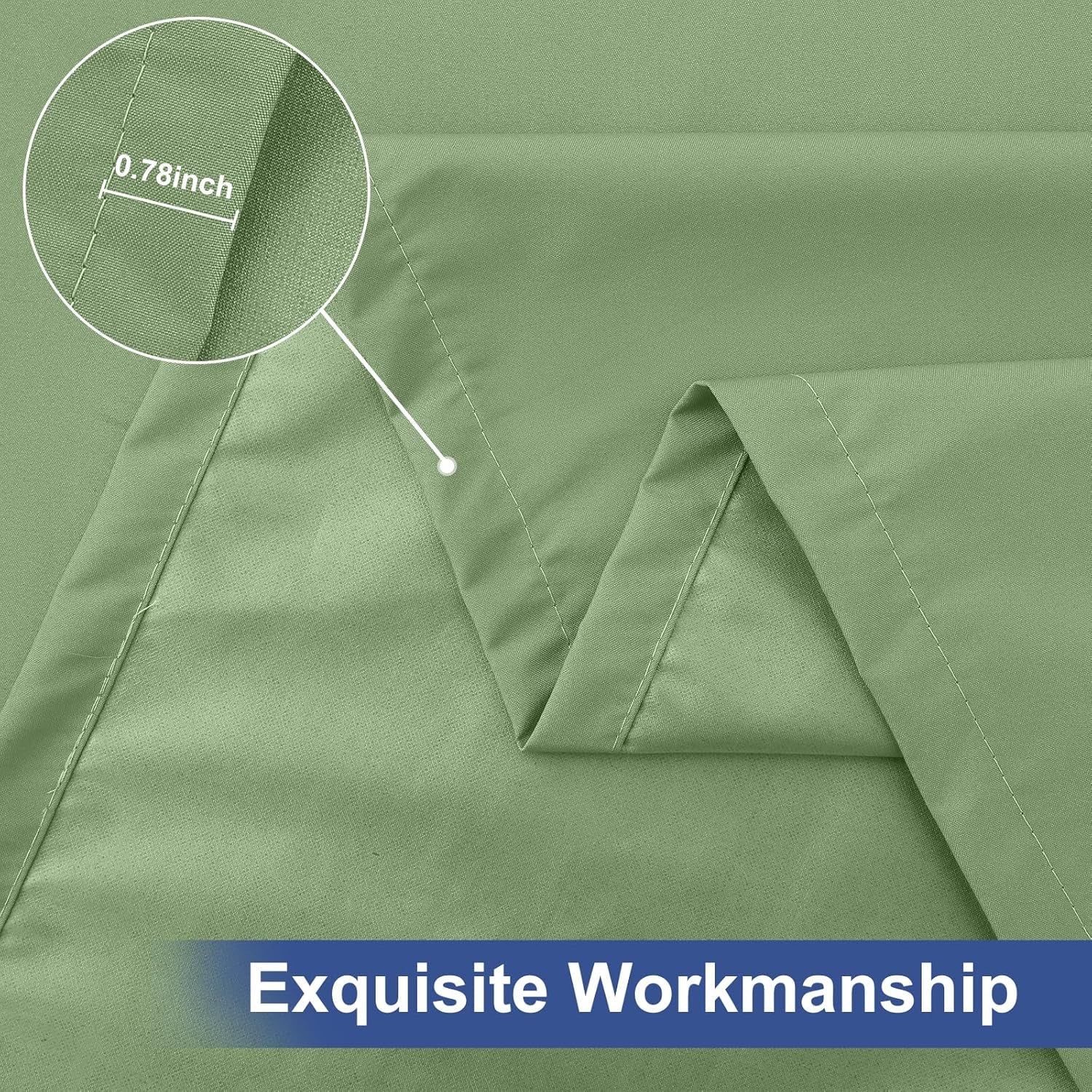2 Pack 6 Foot Rectangle Elastic Fitted Tablecloth, Waterproof Fabric Table Cover, Washable Polyester Table Cloth for Picnic, Camping, Outdoor (Sage Green, 30" X 72")
