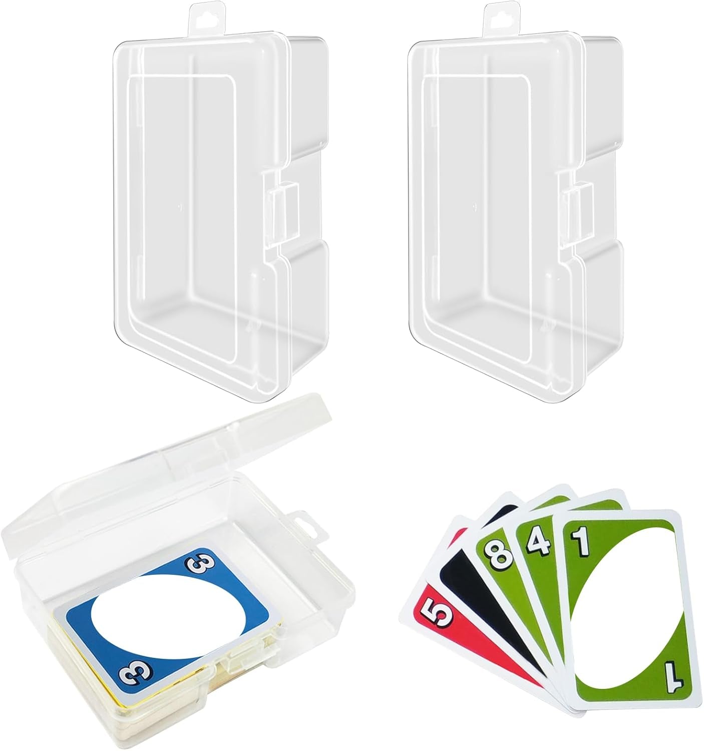 3 PCS Card Storage Box for UNO 112PCS, High Capacity Playing Cards Case （No Cards）