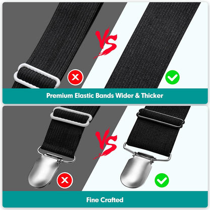 Sheet Keeper Straps Bed Sheet Holder for Corners Bedsheet Stays Suspender Clips Fitted Sheet Holder Garters Fasteners Mattress Clamps