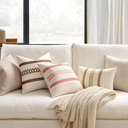 Set of 2 Neutral Boho Decorative Lumbar Pillow Covers 12X20 Inch Farmhouse Rustic Couch Throw Pillows Modern Cotton Cushion Covers Retro Cute Macrame Woven Home Decor for Bed Sofa Chair