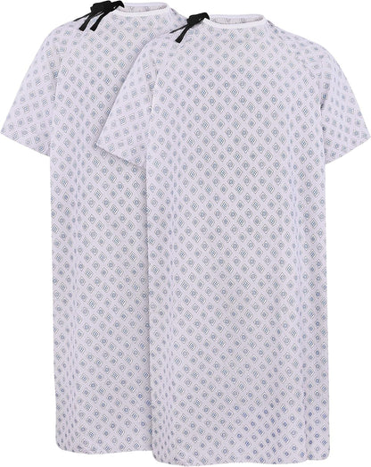 Unisex Hospital Gowns, Patient Gowns with Back Tie for Men and Women, Comfortably Fits Sizes up to 2XL