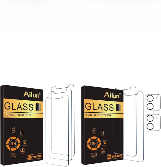 Glass Screen Protector Compatible for Iphone 12 Mini 2020 5.4 Inch 3 Pack and 2 Pack Screen Protector Compatible for Iphone 12 Mini [5.4 Inch] with 2 Pack Tempered Glass Camera Lens Protector