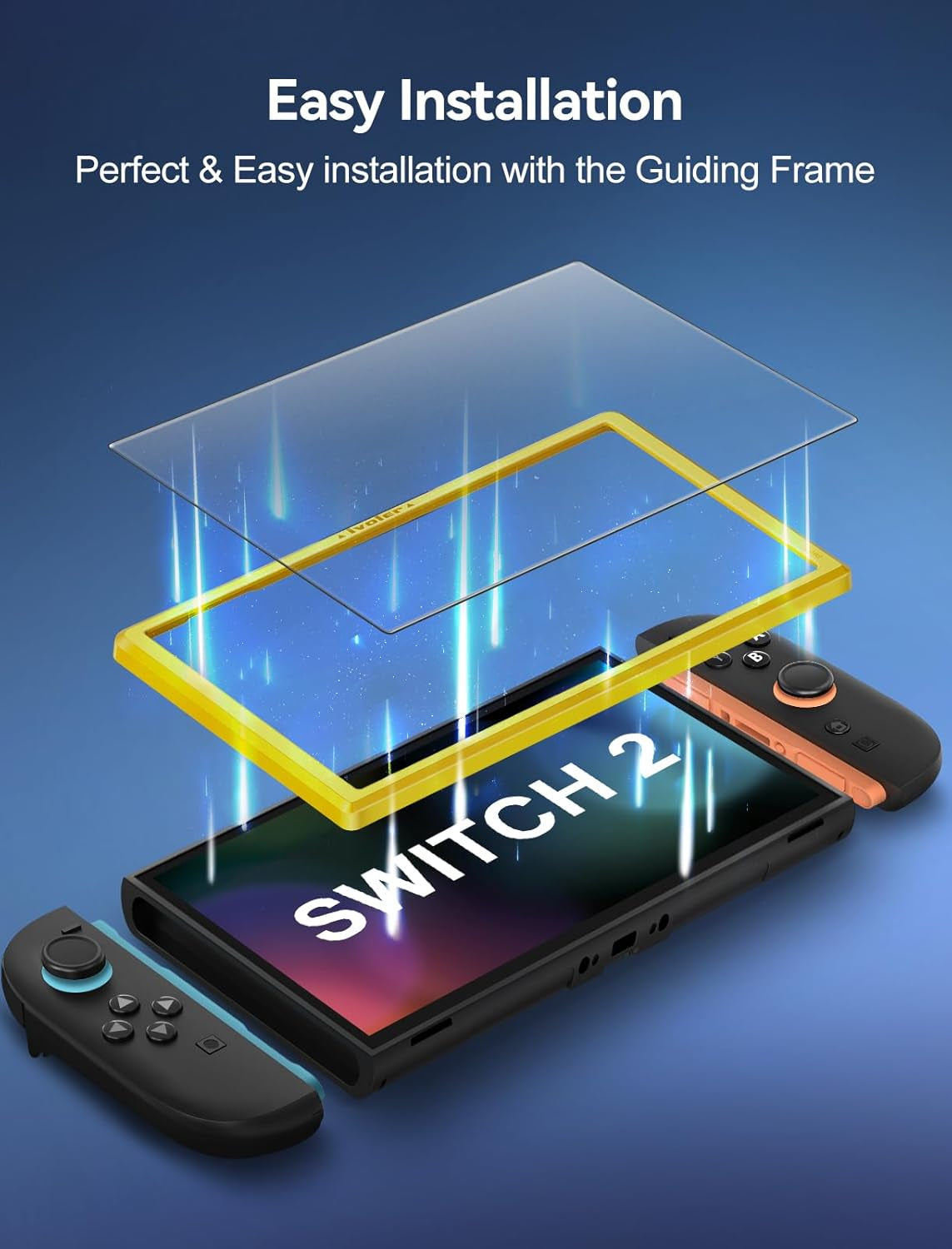 Screen Protector [2 Pack] Matte Tempered Glass for Nintendo Switch 2 7.9 Inch, Matte anti Glare Screen Protector with [Alignment Frame] Anti-Scratch Full Coverage Guard for Nintendo Switch 2