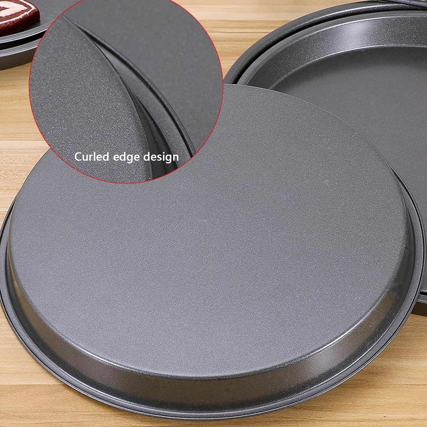 9Inch Black Non-Stick Dish Pizza Pan-Baking Pan Pizza Baking Tray- Heavy-Duty Pizza Dish Non-Stick Baking Sheet for Oven (3)