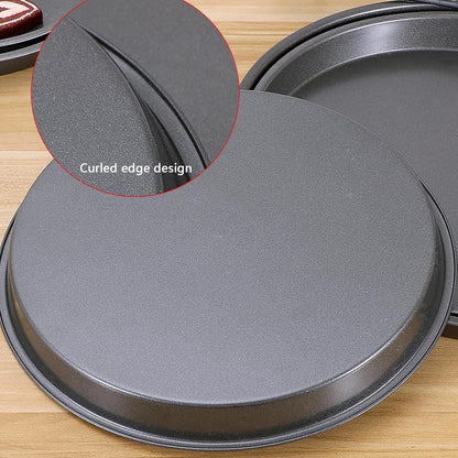 9Inch Black Non-Stick Dish Pizza Pan-Baking Pan Pizza Baking Tray- Heavy-Duty Pizza Dish Non-Stick Baking Sheet for Oven (3)
